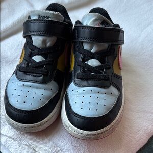 Nike Black and Multi-ColoredSneakers with Velcro Strap